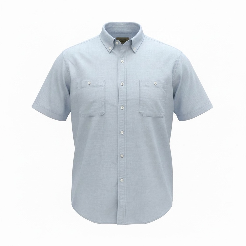 The Foundry Supply Co Mens Light Blue Short Sleeve Button Down Shirt Big & Tall